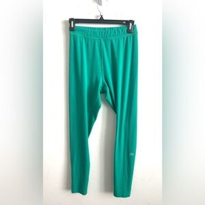Alo Yoga Leggings Women’s Sz M Green Ribbed 7/8 High Waist Blissful Activewear